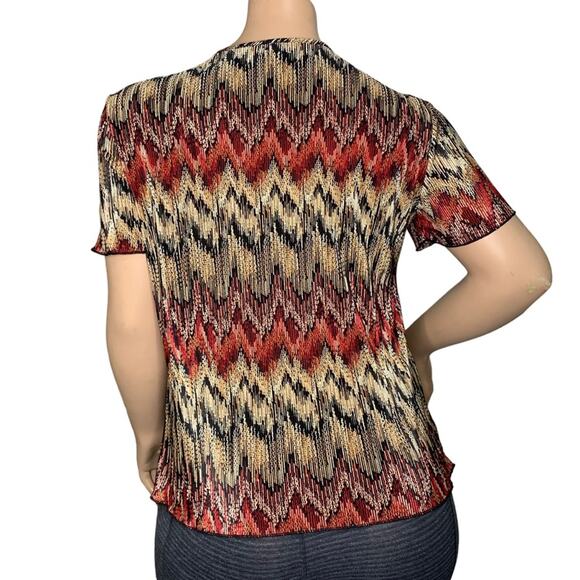 Lane Bryant Blouse Short Sleeve Multicolor Tribal Print Pullover Size 14/16 - Picture 6 of 9